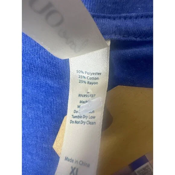 Ouray Womens Large V Neck Royal Blue Short Sleeve Air Force AF Fitted T Shirt - Picture 5 of 7